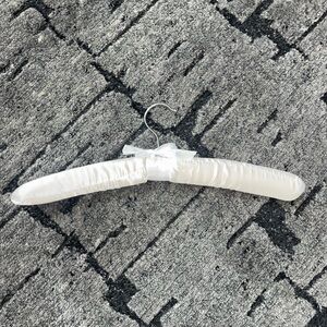 Elegant White Satin Padded Hanger with bow so cute